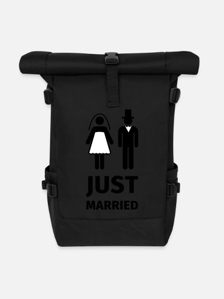 just married - Rolltop Rucksack - Schwarz