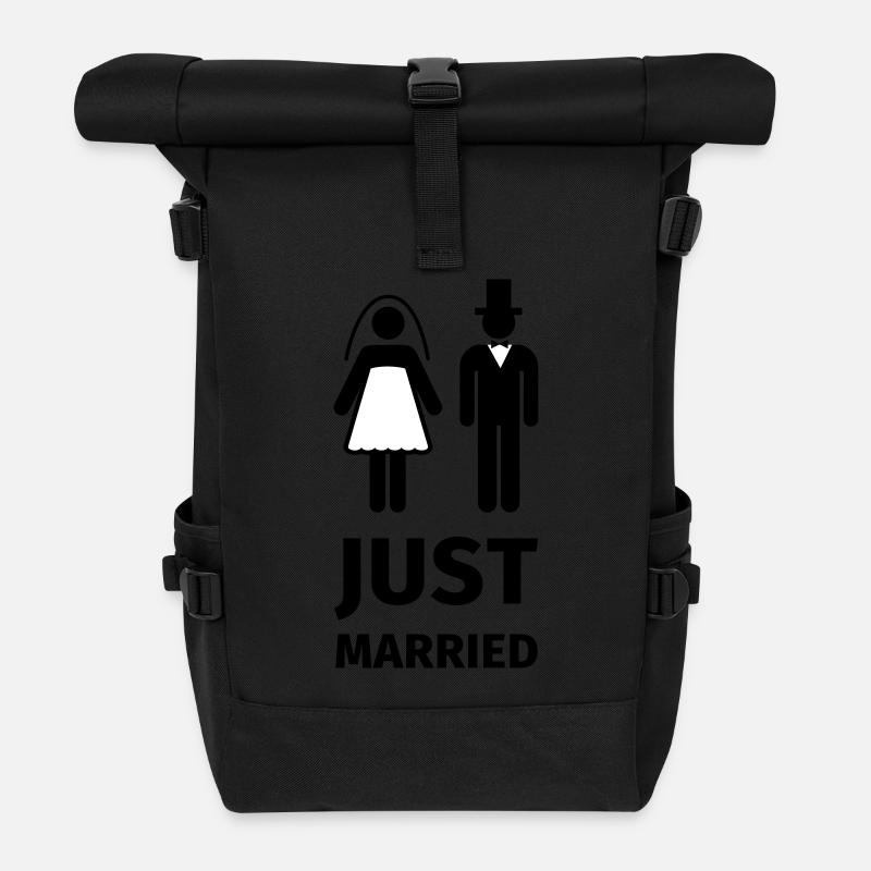 just married - Sac à dos roll top - noir