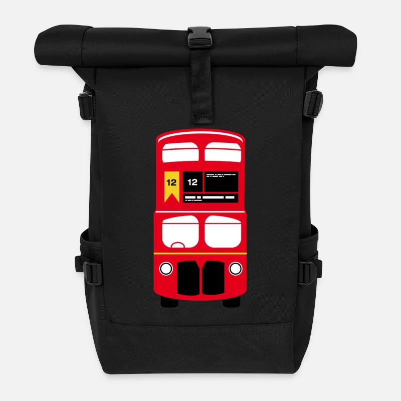 Londres Doppeldekcerbus Conception - Sac à dos roll top - noir