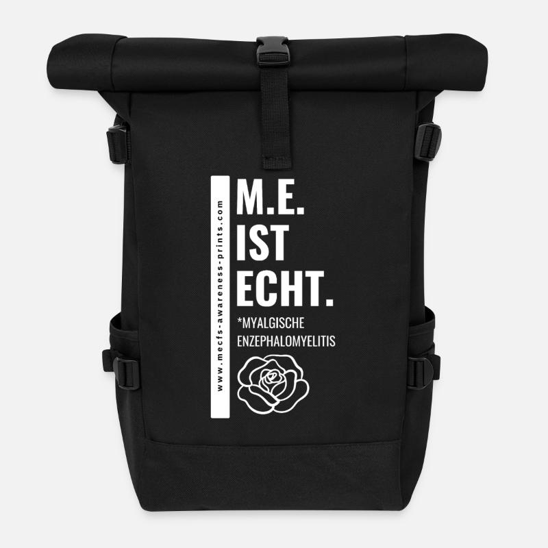 IN MY OPINION, IT IS GENUINE. - white ed. 🤍 - Roll Top Backpack - black