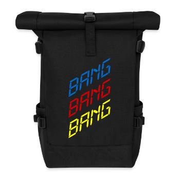 Bang Bang Bang – Party, Musik & Club Vibes - Rolltop Rucksack - Schwarz - Vorne