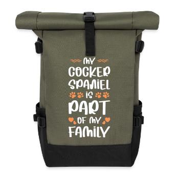 Mon Cocker Spaniel fait partie de la famille - Sac à dos roll top - olive/noir - Devant