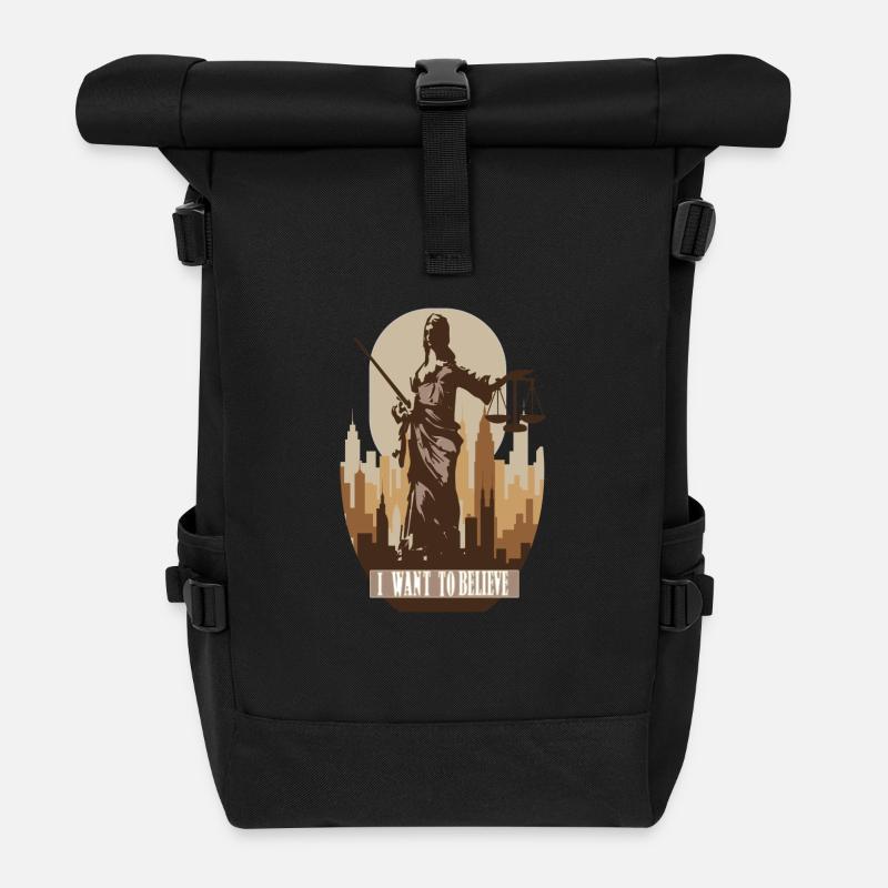 JUSTICE - Sac à dos roll top - noir