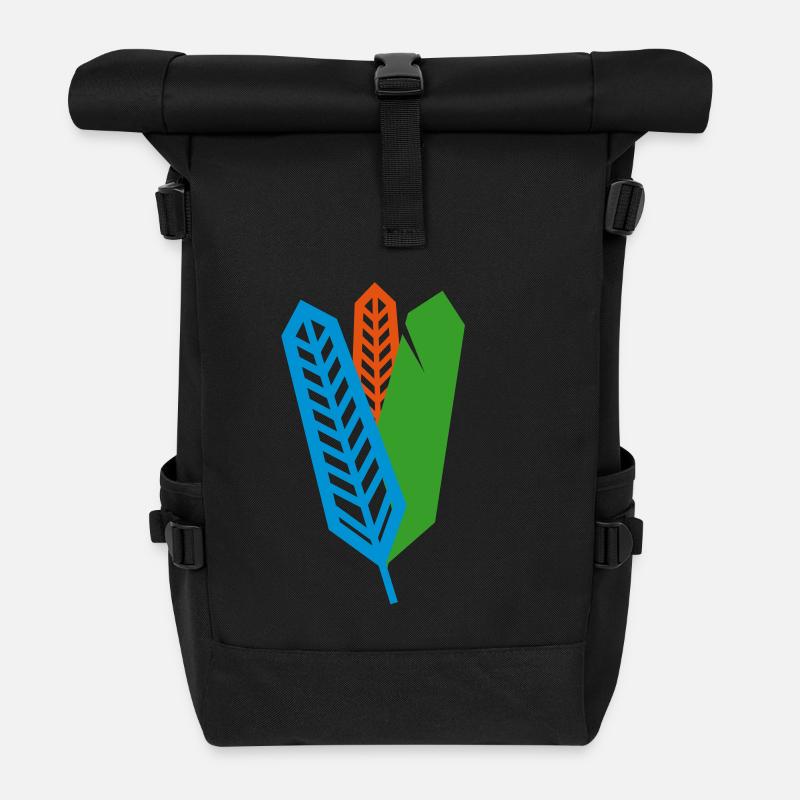 Federn - Rolltop Rucksack - Schwarz