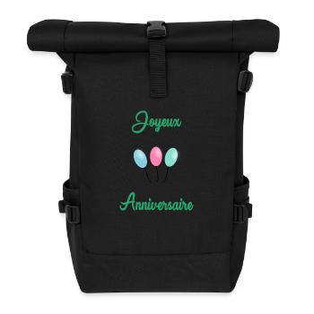 JOYEUX ANNIVERSAIRE - Sac à dos roll top - noir - Devant