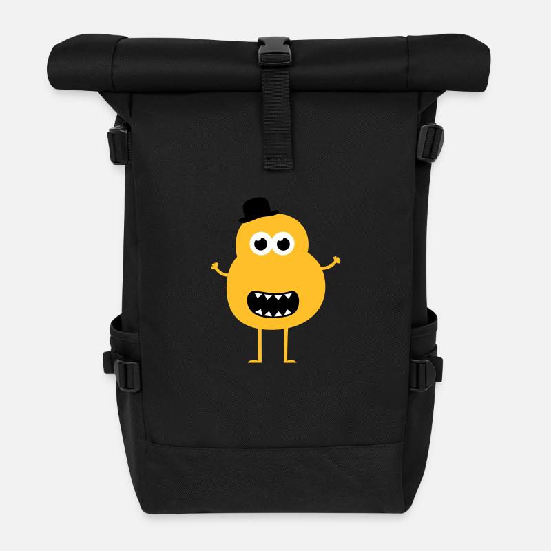 Funny Vintage Monster - Rolltop Rucksack - Schwarz