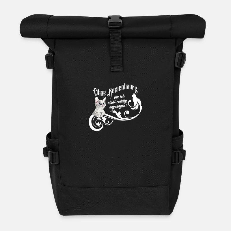 Katzenhaare - Rolltop Rucksack - Schwarz