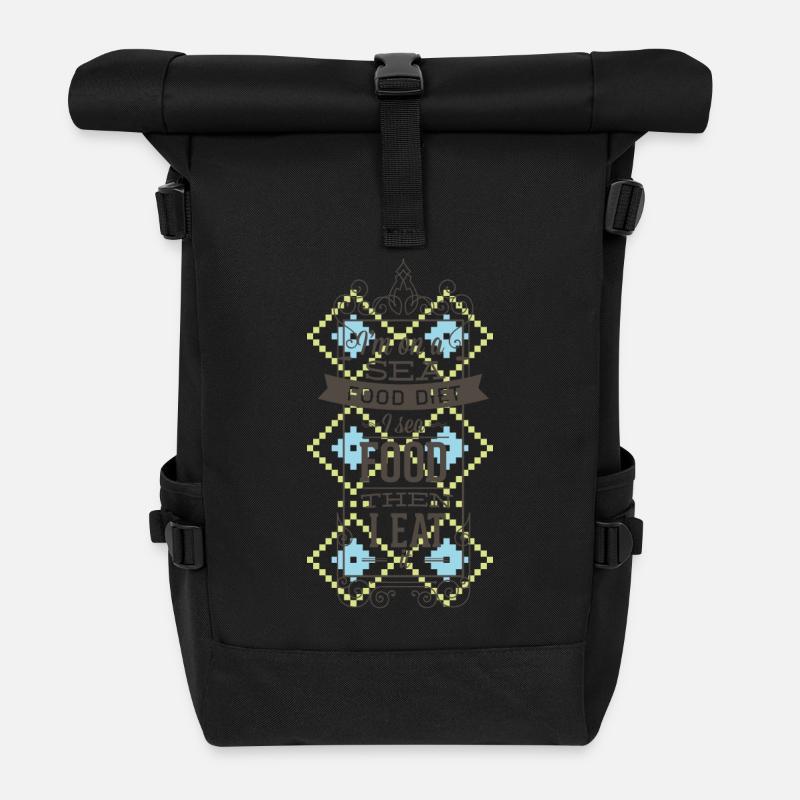 Diät Wortwitz frech essen rumfressen-frech Spruch - Rolltop Rucksack - Schwarz