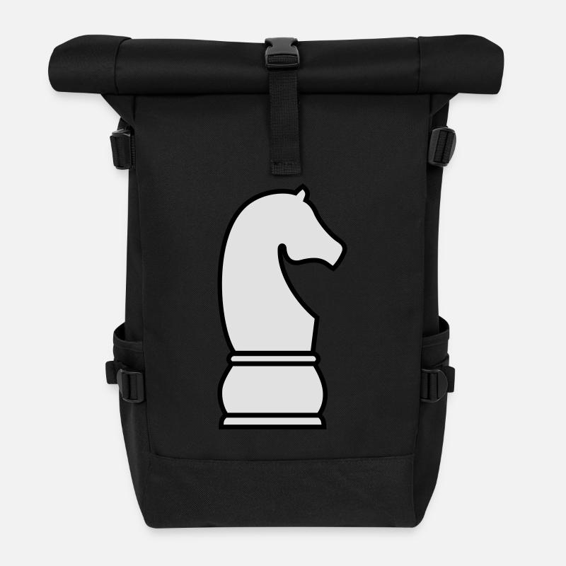 Schach Springer - Rolltop Rucksack - Schwarz