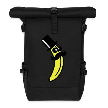 Sir Mustache Banana - Rolltop Rucksack - Schwarz - Vorne