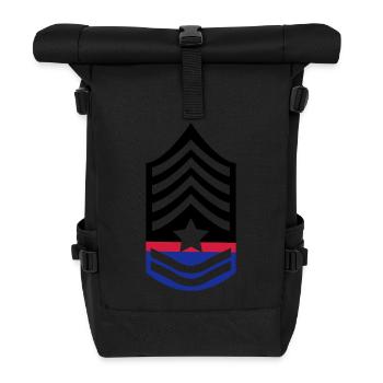 abzeichen2 - Rolltop Rucksack - Schwarz - Vorne