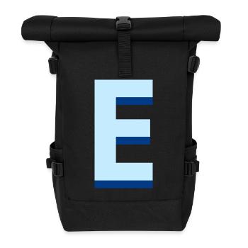 Pop und moderner blauer Buchstabe e - Rolltop Rucksack - Schwarz - Vorne
