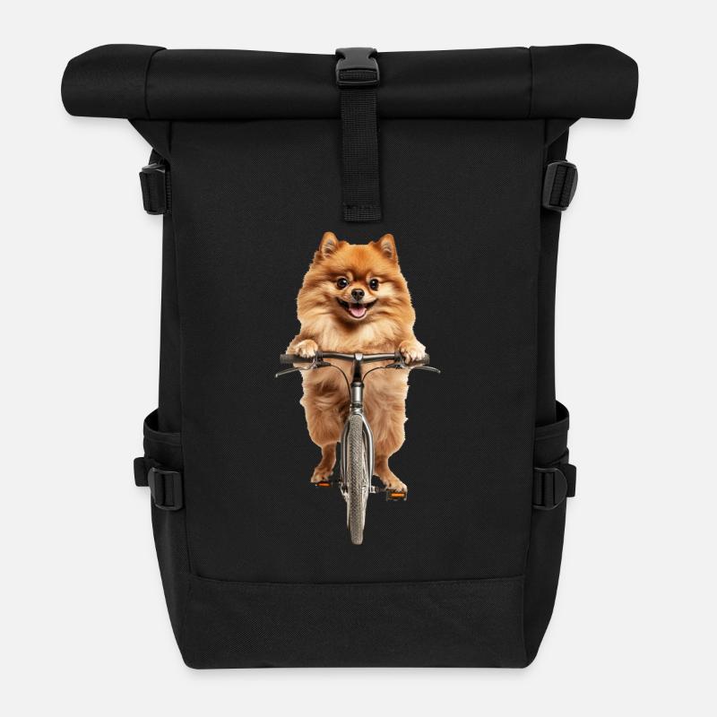 Zwergspitz - Rolltop Rucksack - Schwarz