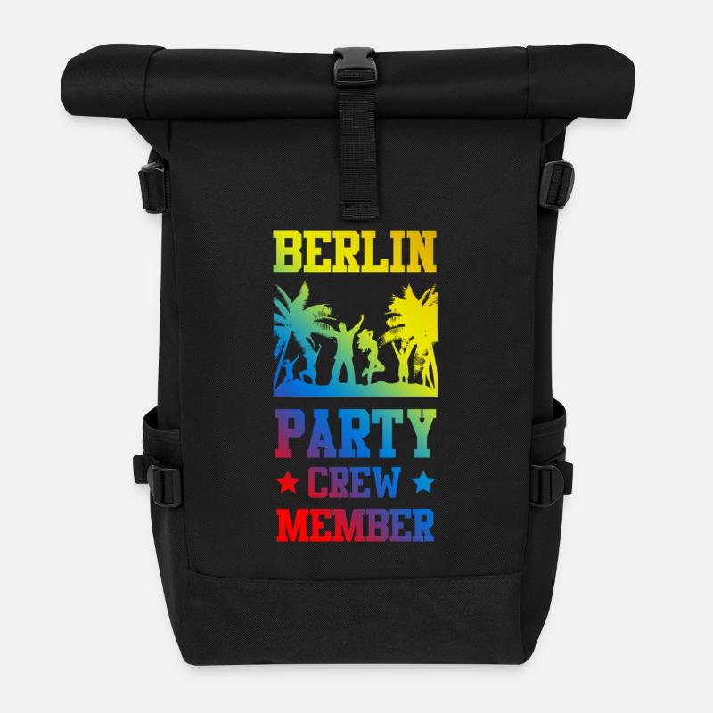 Berlin Party Crew - Rolltop Rucksack - Schwarz