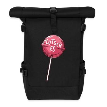 Frecher Lutscher Spruch Süßes Statement - Rolltop Rucksack - Schwarz - Vorne