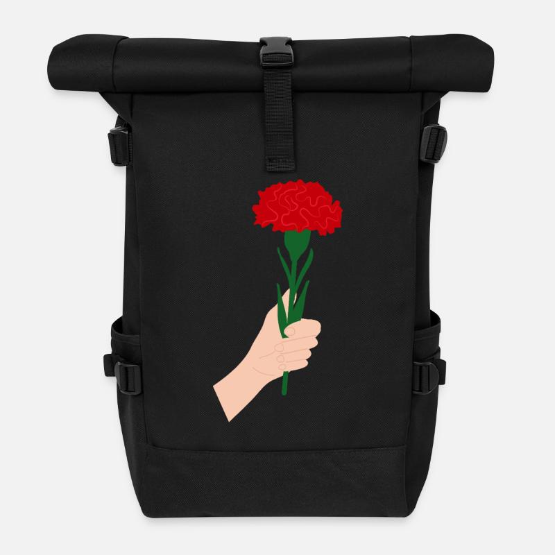Für Sie - Rote Nelkenblüte1 - Rolltop Rucksack - Schwarz