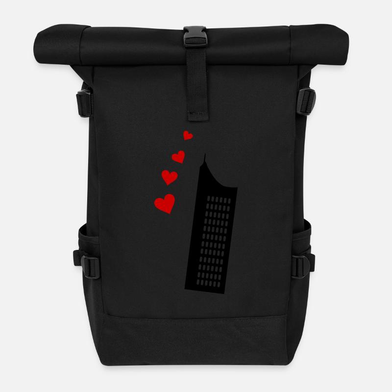 Leipzig Uniriese MDR Gebäude - Rolltop Rucksack - Schwarz