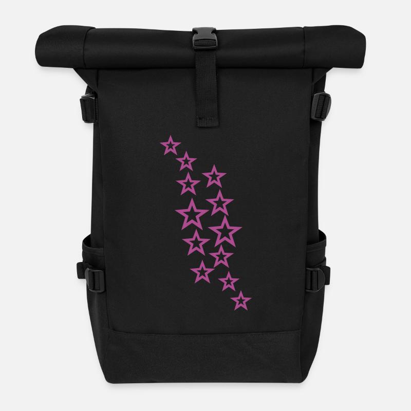 étoiles - Sac à dos roll top - noir