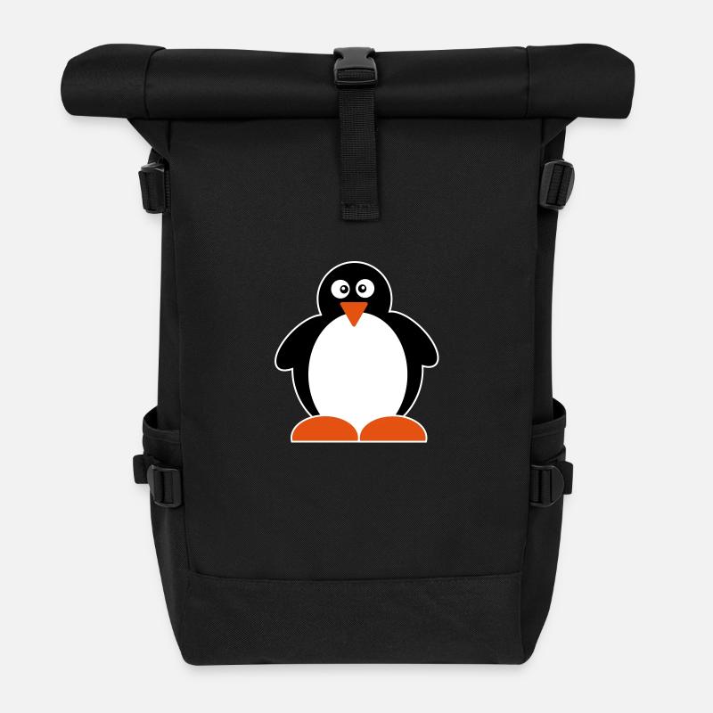 Pinguin - Rolltop Rucksack - Schwarz