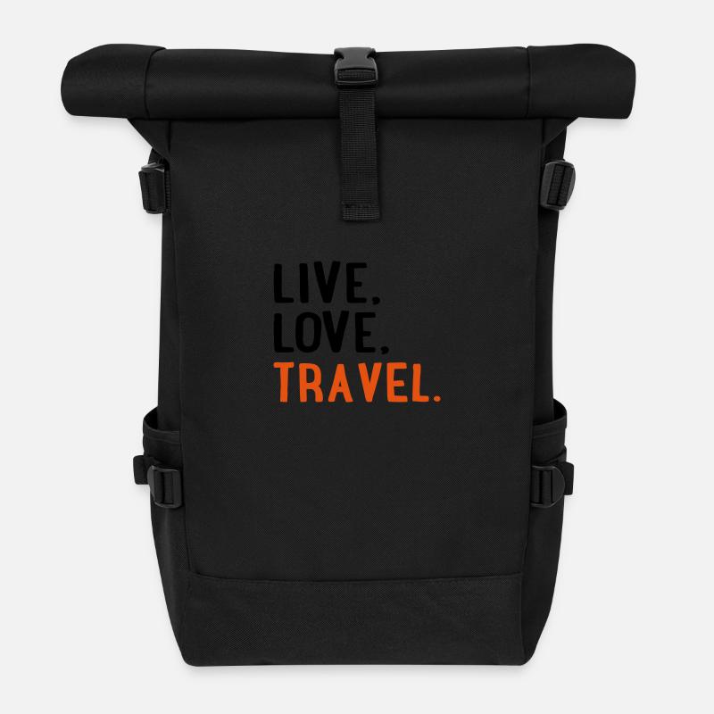 reisen - Rolltop Rucksack - Schwarz