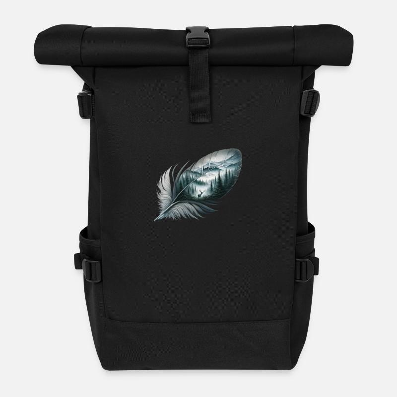 Wildlife Feder - Rolltop Rucksack - Schwarz
