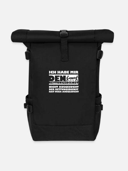 Rettungsdienst - Rolltop Rucksack - Schwarz