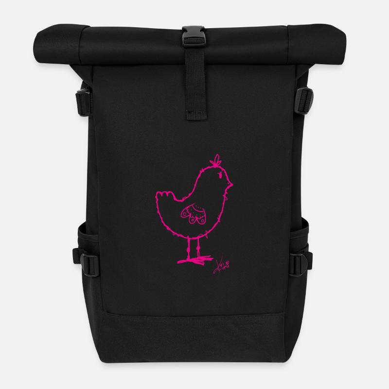 rose kiki - Sac à dos roll top - noir