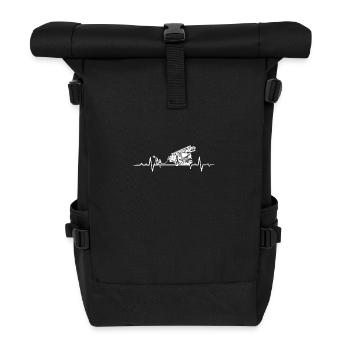 Heartbeat Feuerwehr - Feuerwehrmann EKG - Dad - Rolltop Rucksack - Schwarz - Vorne