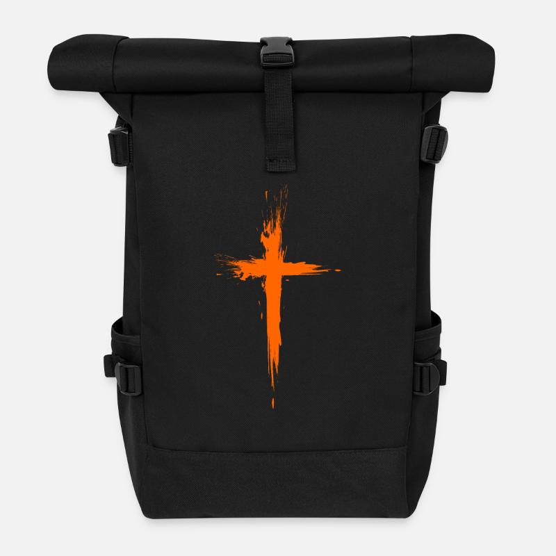 Kreuz Christentum Symbol - Rolltop Rucksack - Schwarz