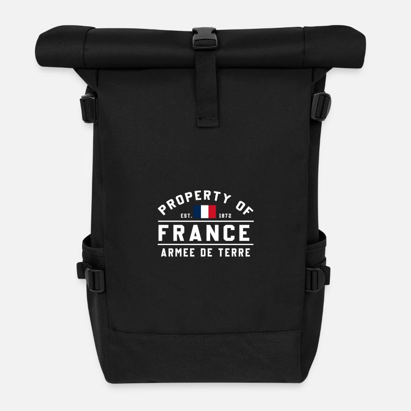 Conception de pochoir militaire français - Sac à dos roll top - noir