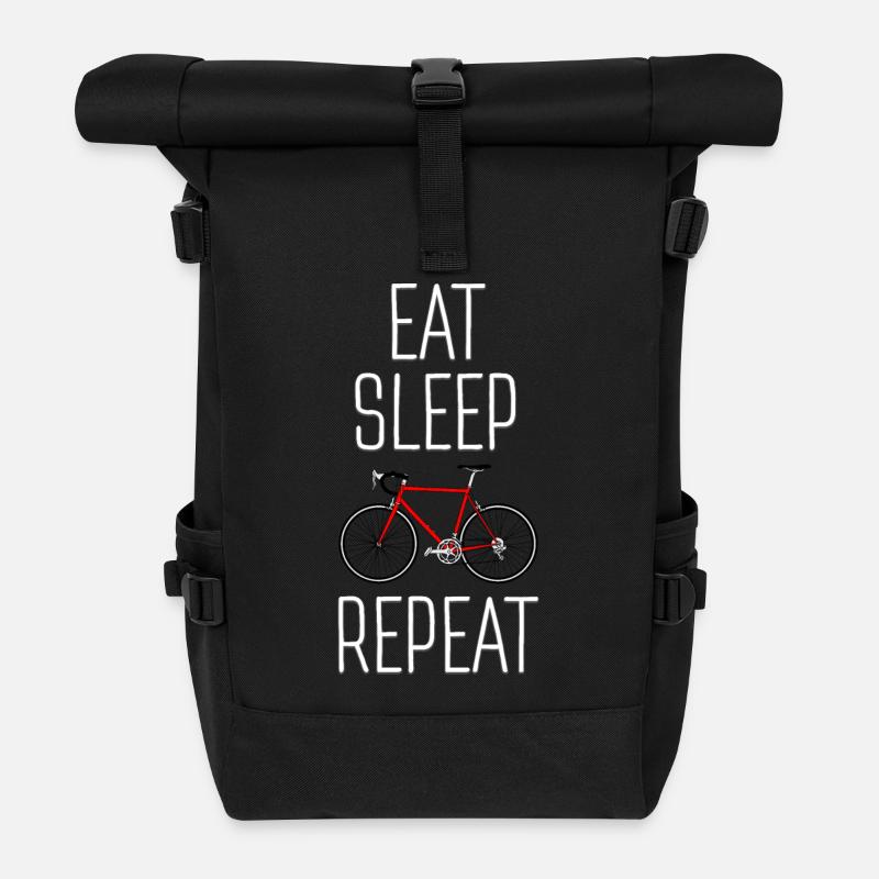 Manger Dormir Rouler Répéter le vélo - Sac à dos roll top - noir