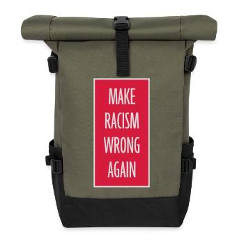 make racism wrong again - Rolltop Rucksack - Olive/Schwarz - Vorne