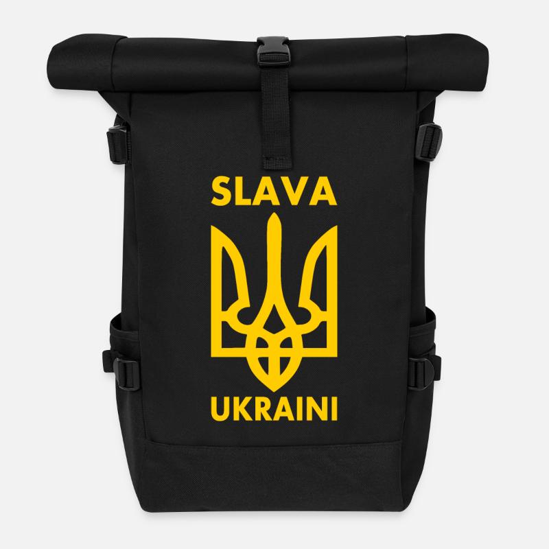 Ukraine - Roll Top Backpack - black