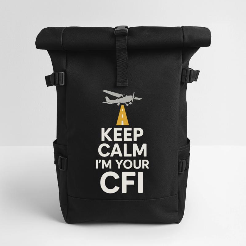 Flight Instructor Cfi Pilot Aviation Instructor Roll Top Backpack