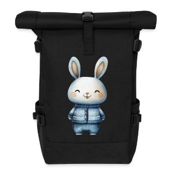 Adorable Little Rabbit – Illustration Tenderness - Roll Top Backpack - black - Front