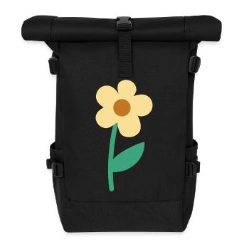 Esthétique botanique minimaliste de fleurs simples et mignonnes - Sac à dos roll top - noir - Devant