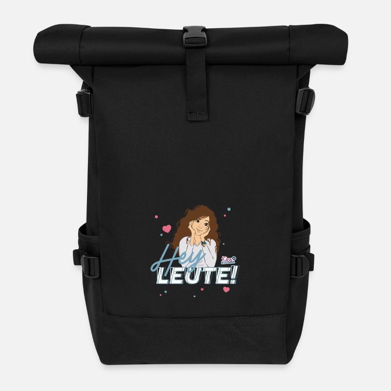 Kira Kolumna Hey Leute Mit Logo - Rolltop Rucksack - Schwarz