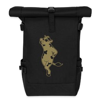 Elegant Cow Model Silhouette Farm - Roll Top Backpack - black - Front