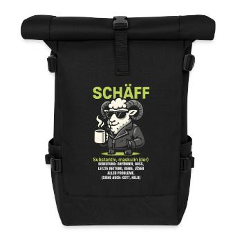 Schaf Spruch Schäff Lustig Geschenkidee Schafe - Rolltop Rucksack - Schwarz - Vorne