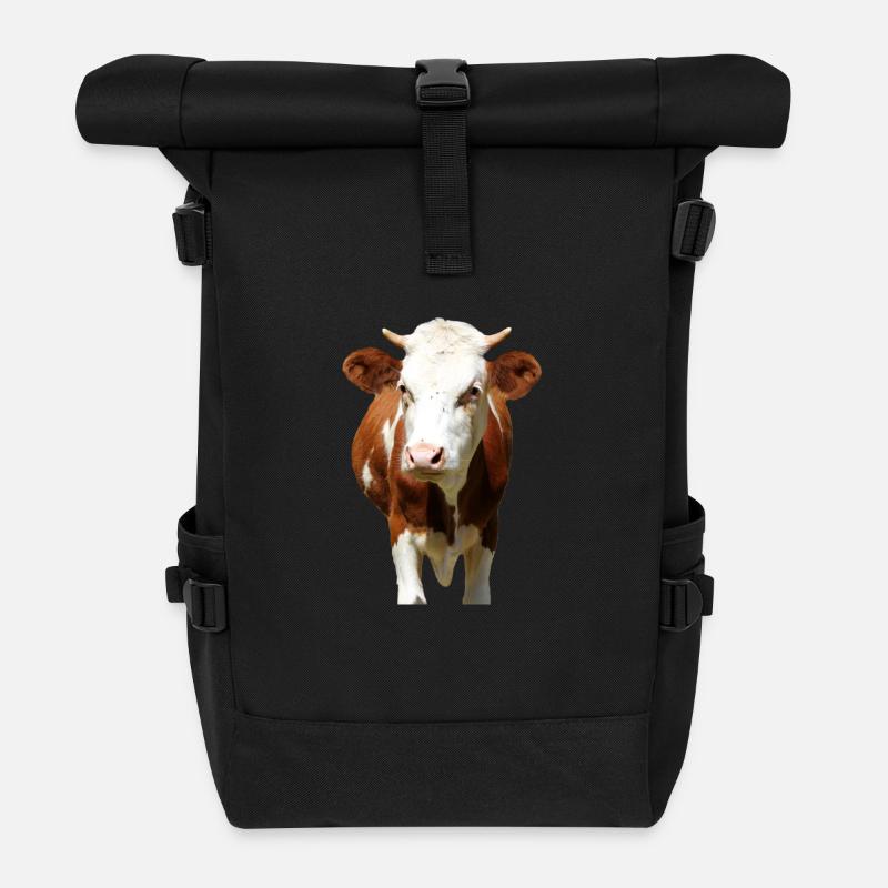 Kuh Kuhkopf - Rolltop Rucksack - Schwarz