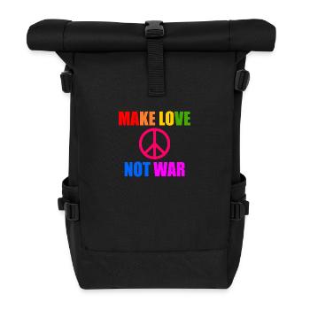 Make love not war - Rolltop Rucksack - Schwarz - Vorne