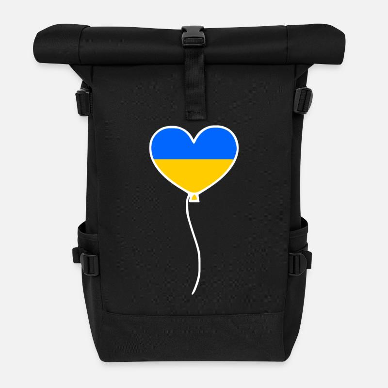 Ukraine - Rolltop Rucksack - Schwarz