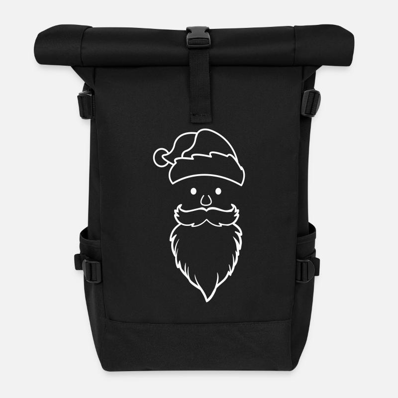 Visage du Père Noël - Sac à dos roll top - noir