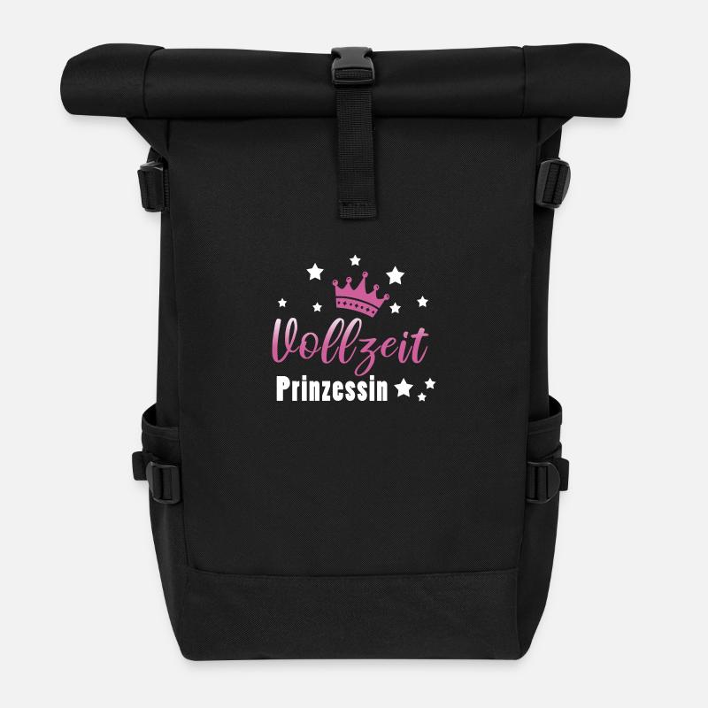 Vollzeitprinzessin Prinzessin Mädchen - Rolltop Rucksack - Schwarz