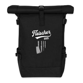 Fleischer 2025 Ausbildung Beruf Fleischerei Azubi - Rolltop Rucksack - Schwarz - Vorne