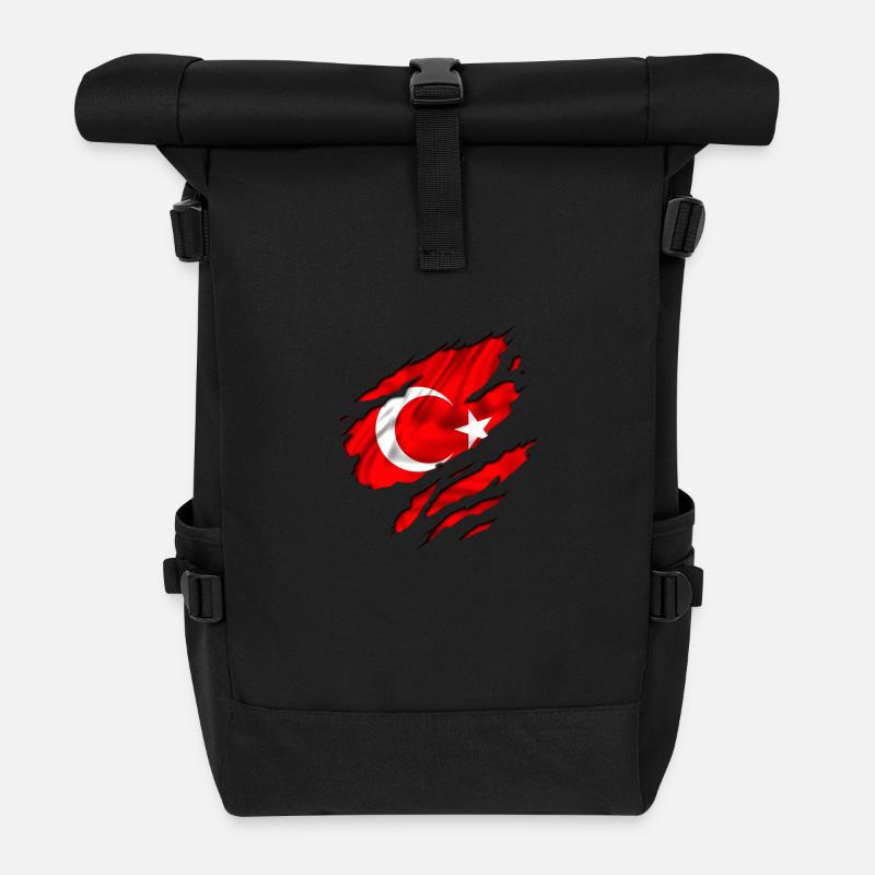 fahne türkei turkey - Rolltop Rucksack - Schwarz