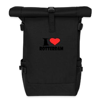 I love Rotterdam - Rolltop Rucksack - Schwarz - Vorne
