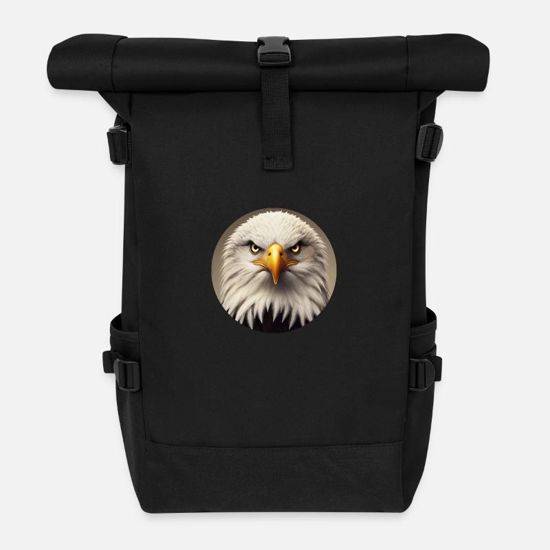 Bald eagle - Roll Top Backpack - black