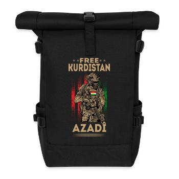 Kurdistan Flagge Bakur Bashur Rojava Rojhlt Newroz - Rolltop Rucksack - Schwarz - Vorne