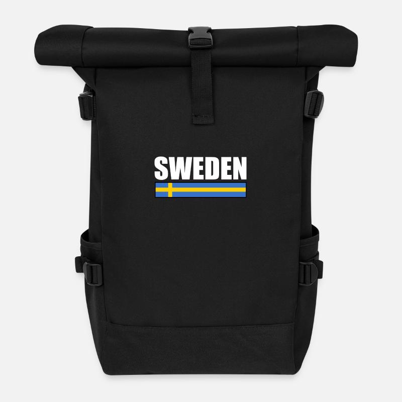 Schweden - Rolltop Rucksack - Schwarz